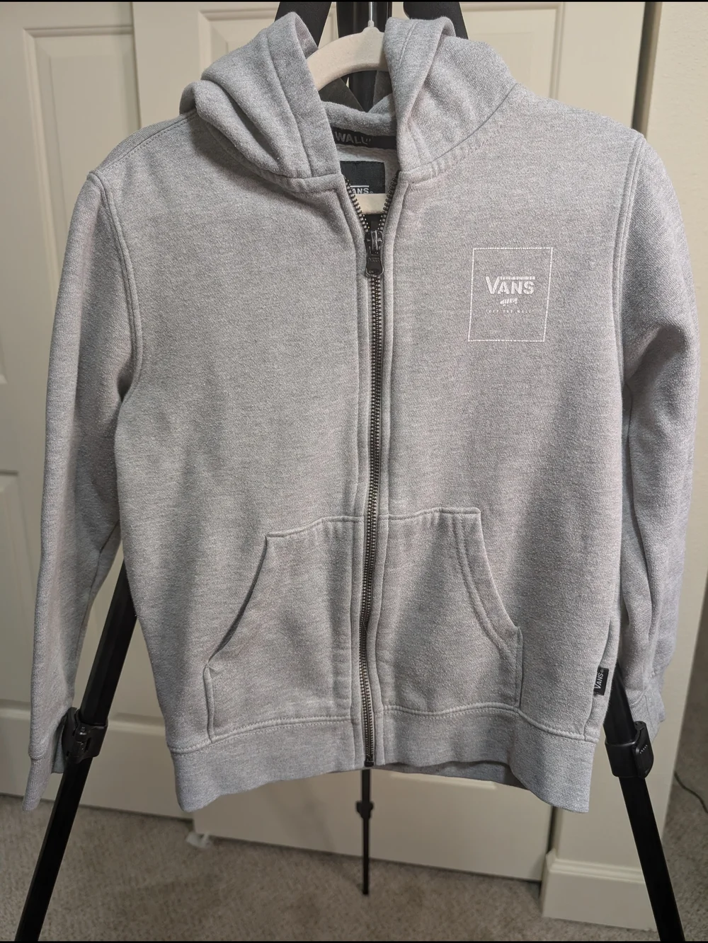 Vans Grey Full Zip Camo Logo Hoodie Youth Size 6